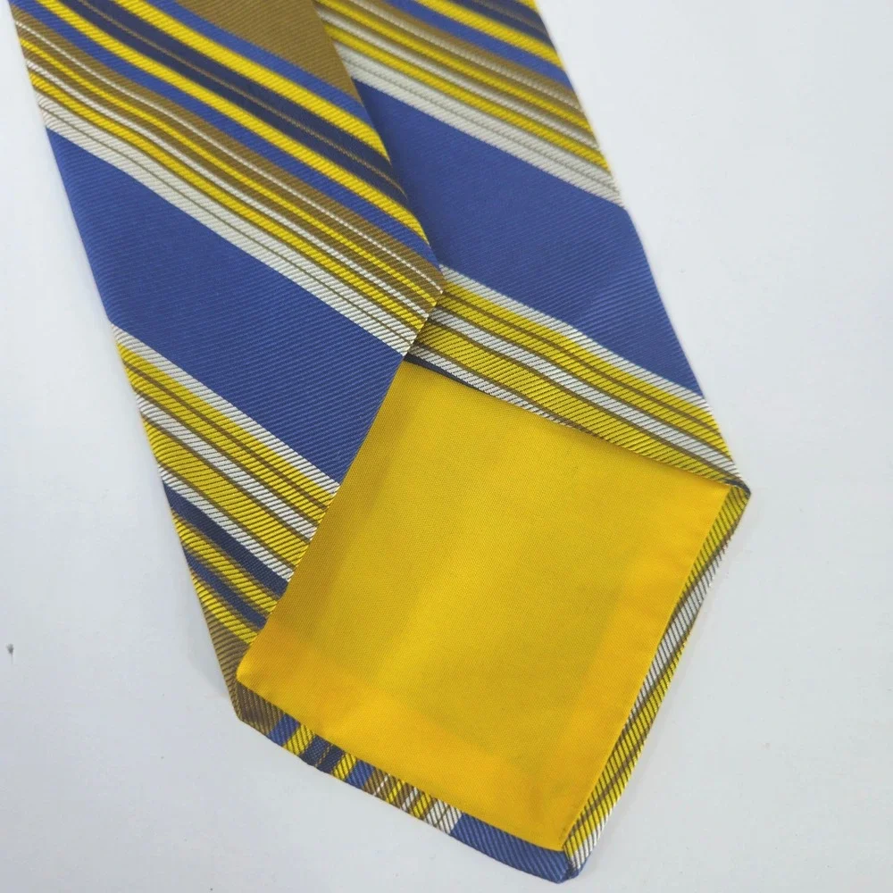 Vintage 1970s MCM Tate Browns Mens Striped Blue Gold 4